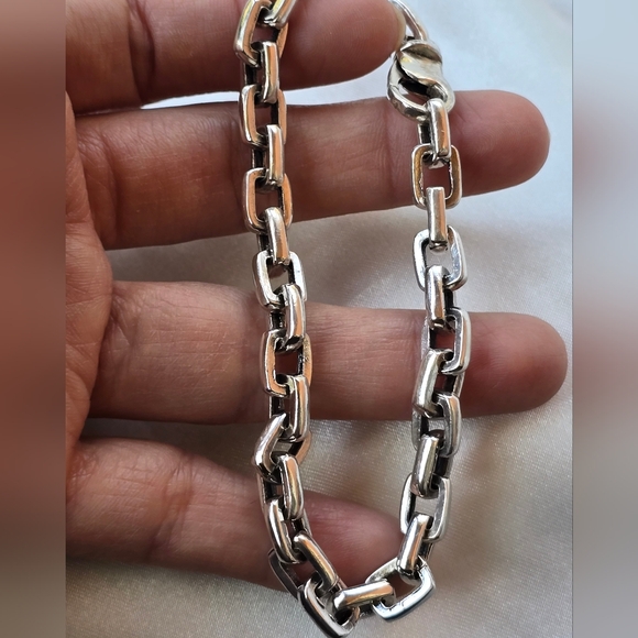 Sterling Square Link Thick Chain - Picture 1 of 7